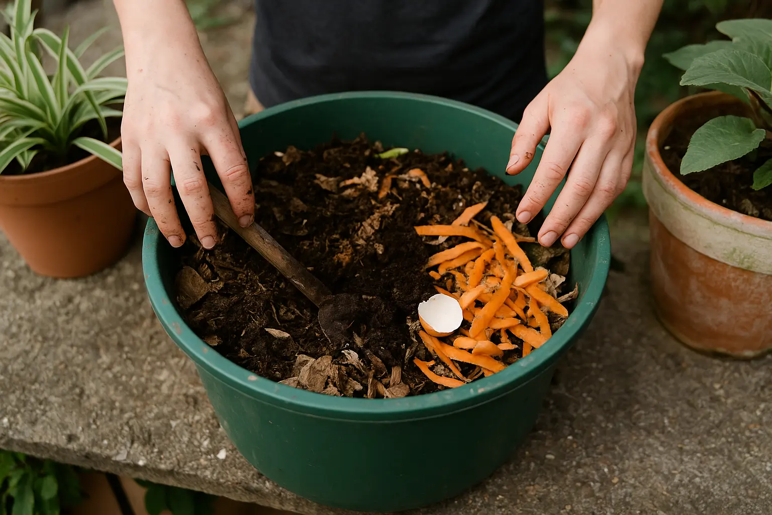 abono casero para plantas en macetas