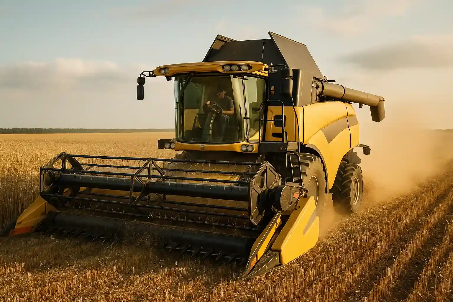 como funciona una cosechadora