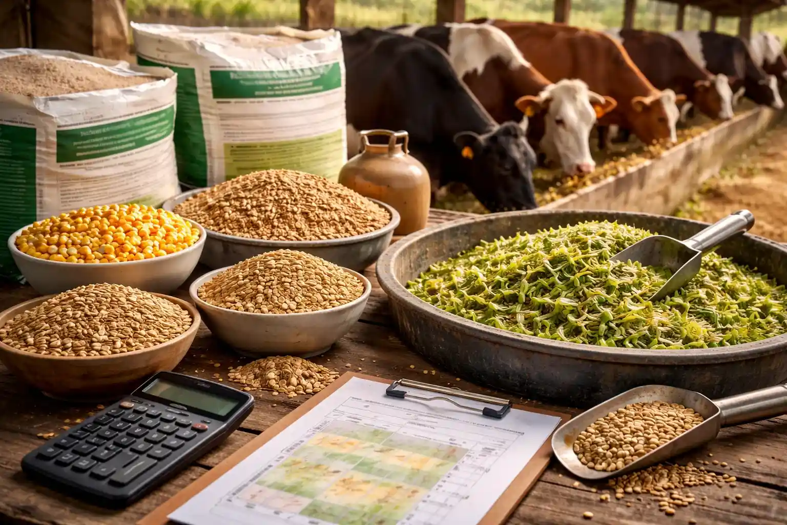 Como hacer alimento para ganado bovino en finca: preparación de ración con granos y suplemento.